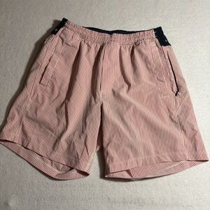 Birddogs Shorts Mens Medium Stripe‎ Patriotic Star Lined Drawstring Swim Trunks